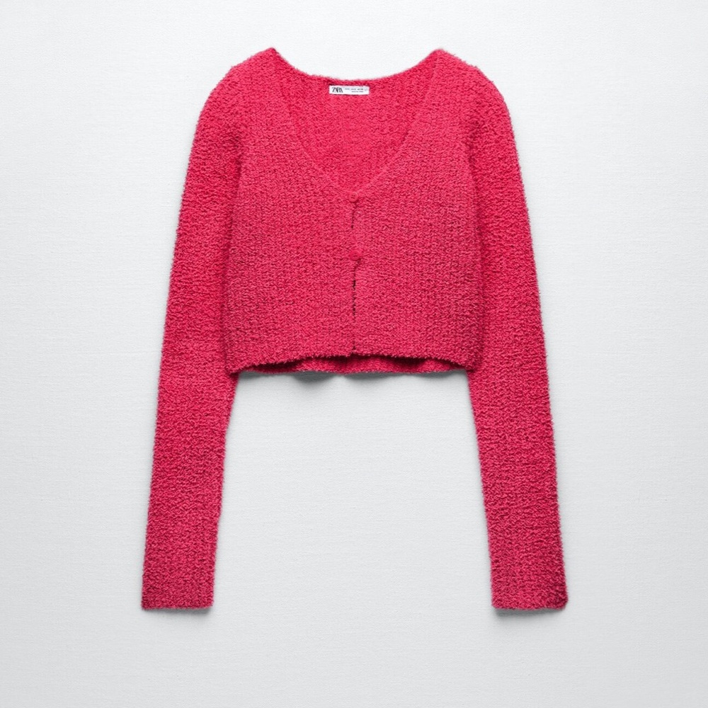 ZARA chenille crop sweater (size: M)